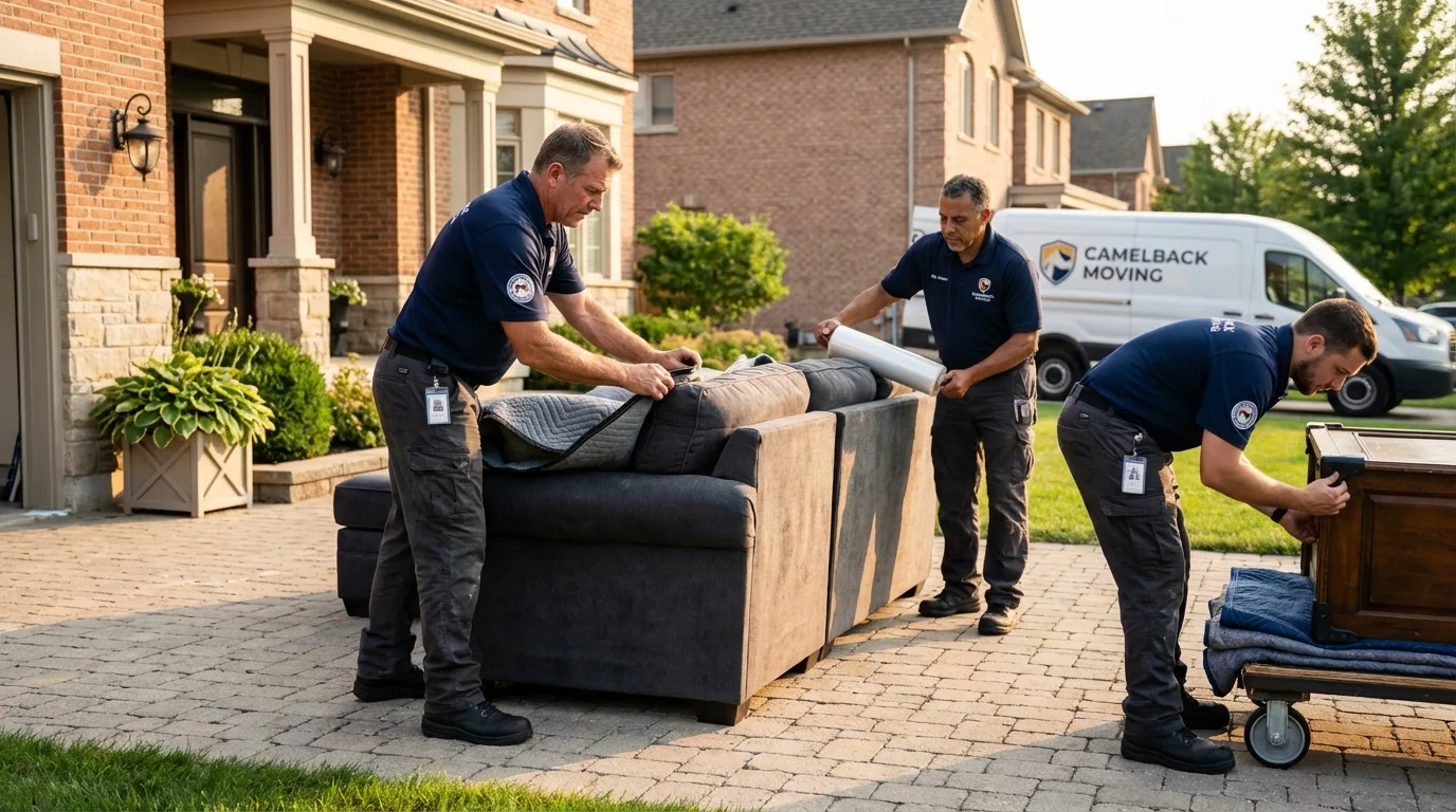 Large estate moving crew wrapping furniture in Munford, TN